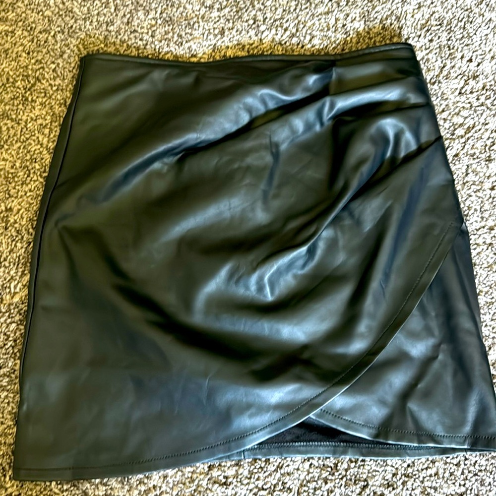 Leather mini skirt